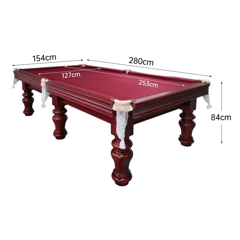 QUESLA HESTIA 9FT Slate Pool Snooker Table Billiards Table - Mahogany