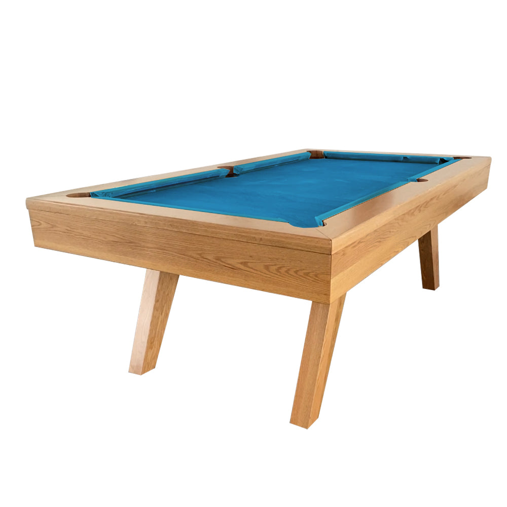 QUESLA P1 7FT Slate Pool Snooker Table Billiards Table Oblique Leg - Oak&Blue