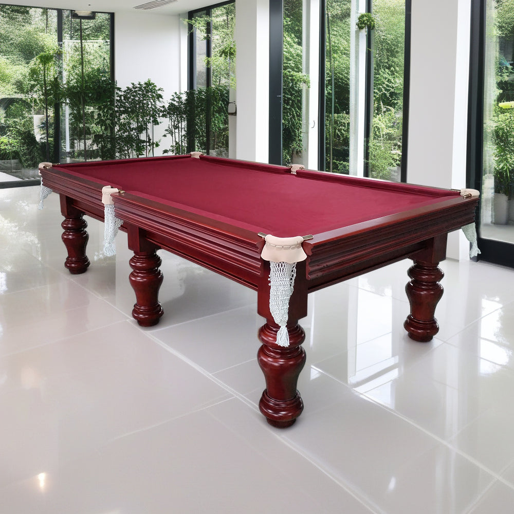 QUESLA HESTIA 9FT Slate Pool Snooker Table Billiards Table - Mahogany