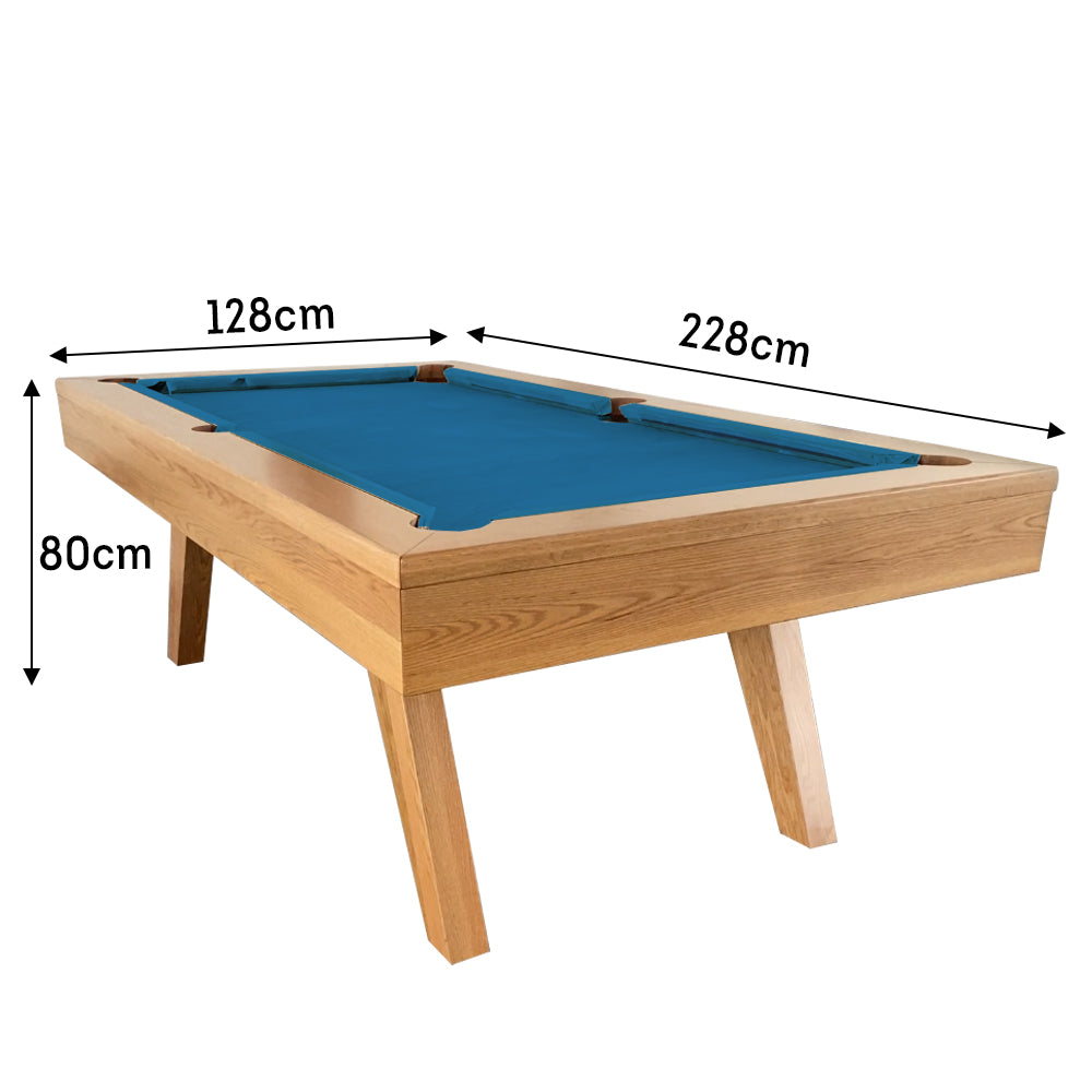 QUESLA P1 7FT Slate Pool Snooker Table Billiards Table Oblique Leg - Oak&Blue
