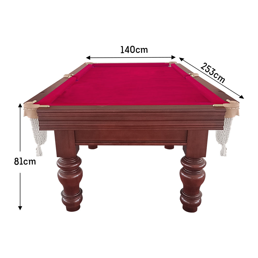 QUESLA HESTIA 8FT Slate Pool Snooker Table Billiards Table - Mahogany