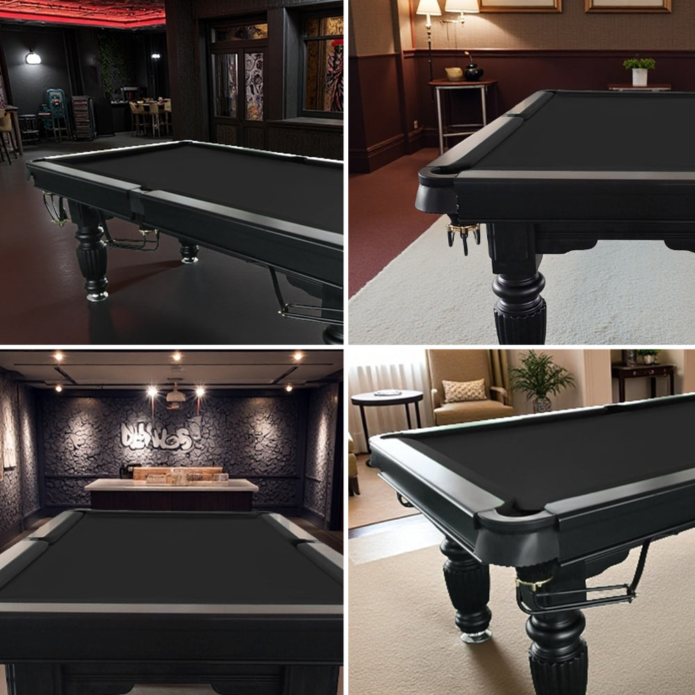 QUESLA 7FT Pool Table 2025 Model - Classic Slate Design Upgraded with Reinforced Legs & Pro Ball Nets - Professional Billiard Table, Solid Timber Black Frame