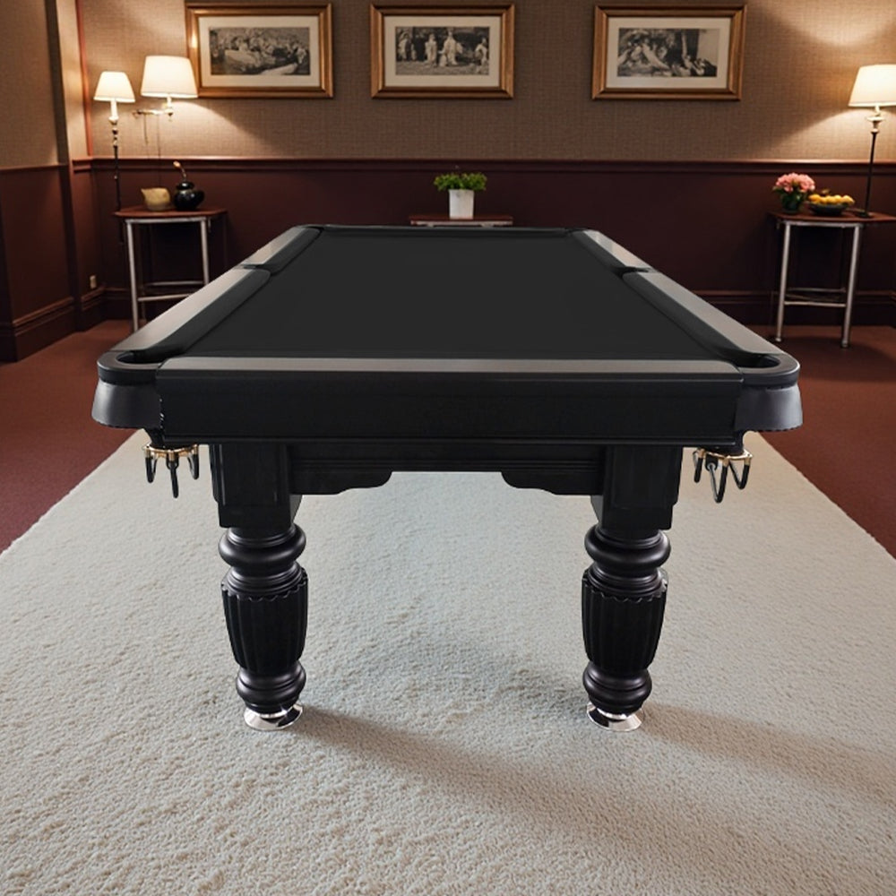 QUESLA 7FT Pool Table 2025 Model - Classic Slate Design Upgraded with Reinforced Legs & Pro Ball Nets - Professional Billiard Table, Solid Timber Black Frame