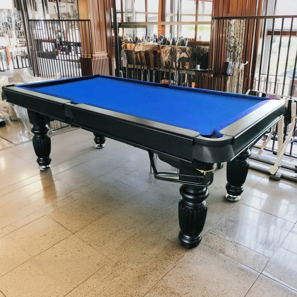 QUESLA 8FT Pool Table 2025 Model - Classic Slate Design Upgraded with Reinforced Legs & Pro Ball Nets - Professional Billiard Table, Solid Timber Black Frame