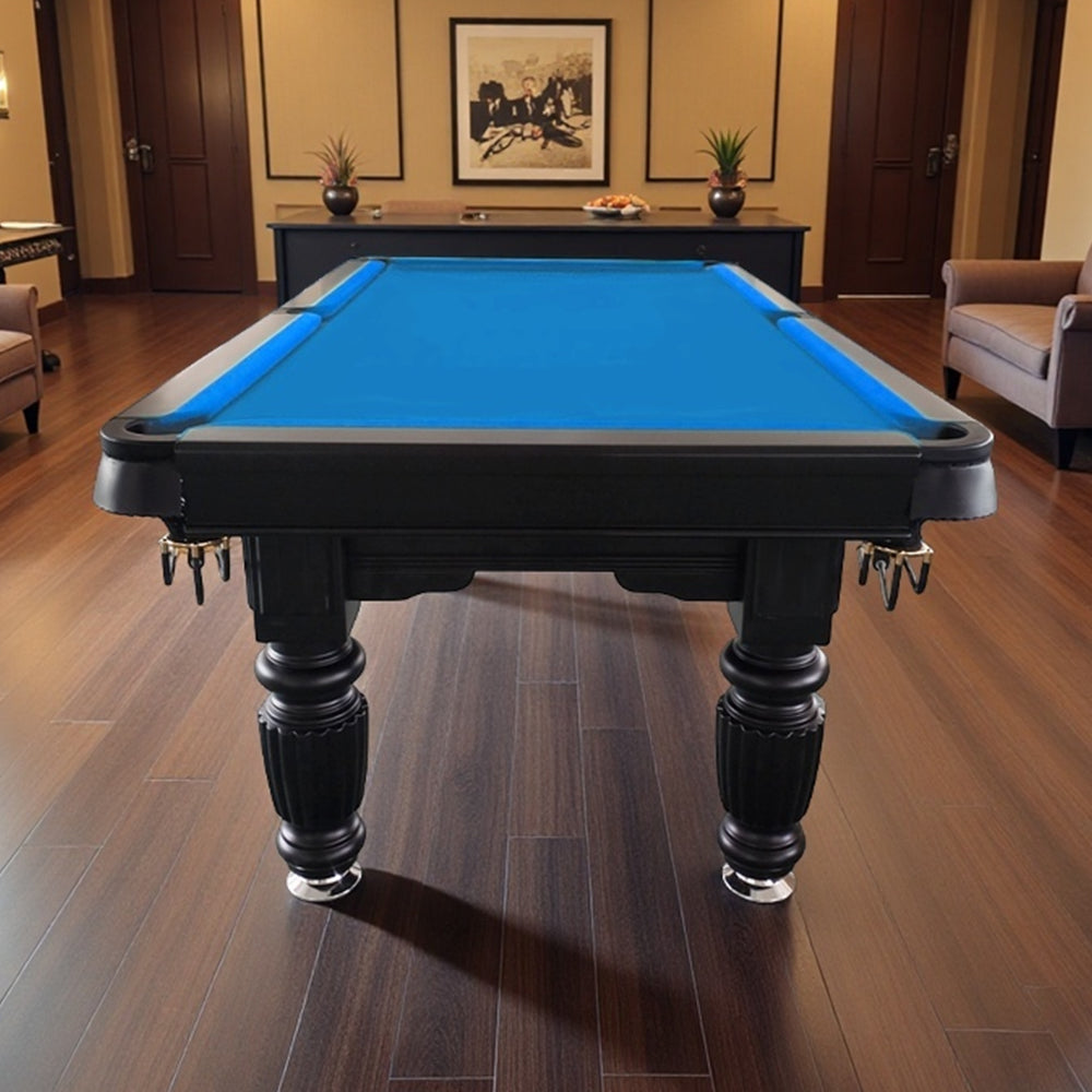 QUESLA 7FT Pool Table 2025 Model - Classic Slate Design Upgraded with Reinforced Legs & Pro Ball Nets - Professional Billiard Table, Solid Timber Black Frame