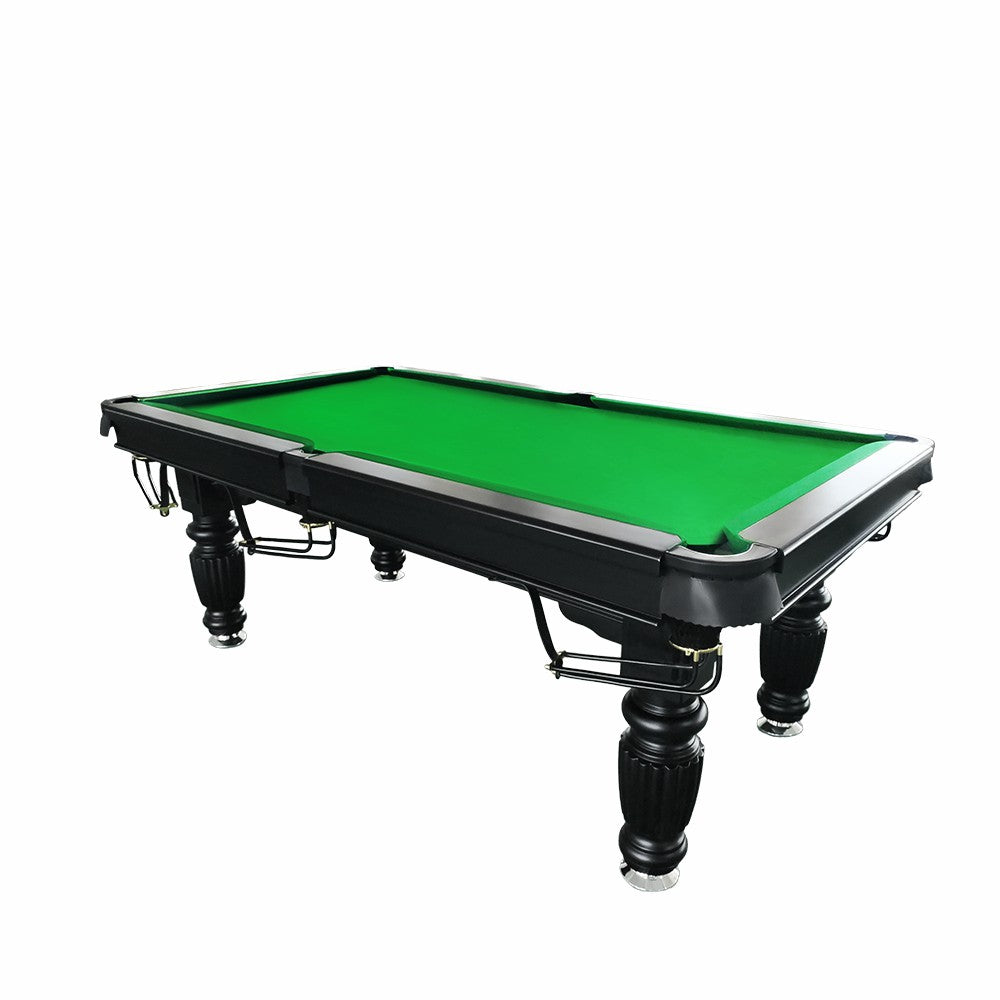 QUESLA 8FT Pool Table 2025 Model - Classic Slate Design Upgraded with Reinforced Legs & Pro Ball Nets - Professional Billiard Table, Solid Timber Black Frame