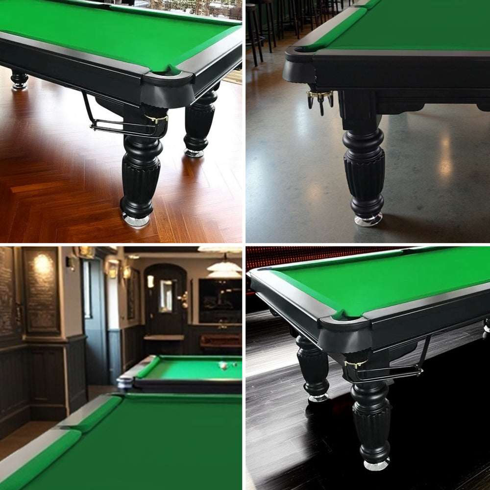QUESLA 7FT Pool Table 2025 Model - Classic Slate Design Upgraded with Reinforced Legs & Pro Ball Nets - Professional Billiard Table, Solid Timber Black Frame
