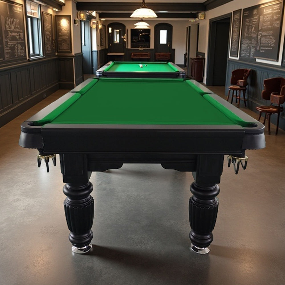 QUESLA 7FT Pool Table 2025 Model - Classic Slate Design Upgraded with Reinforced Legs & Pro Ball Nets - Professional Billiard Table, Solid Timber Black Frame