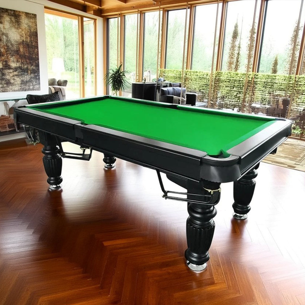 QUESLA 7FT Pool Table 2025 Model - Classic Slate Design Upgraded with Reinforced Legs & Pro Ball Nets - Professional Billiard Table, Solid Timber Black Frame