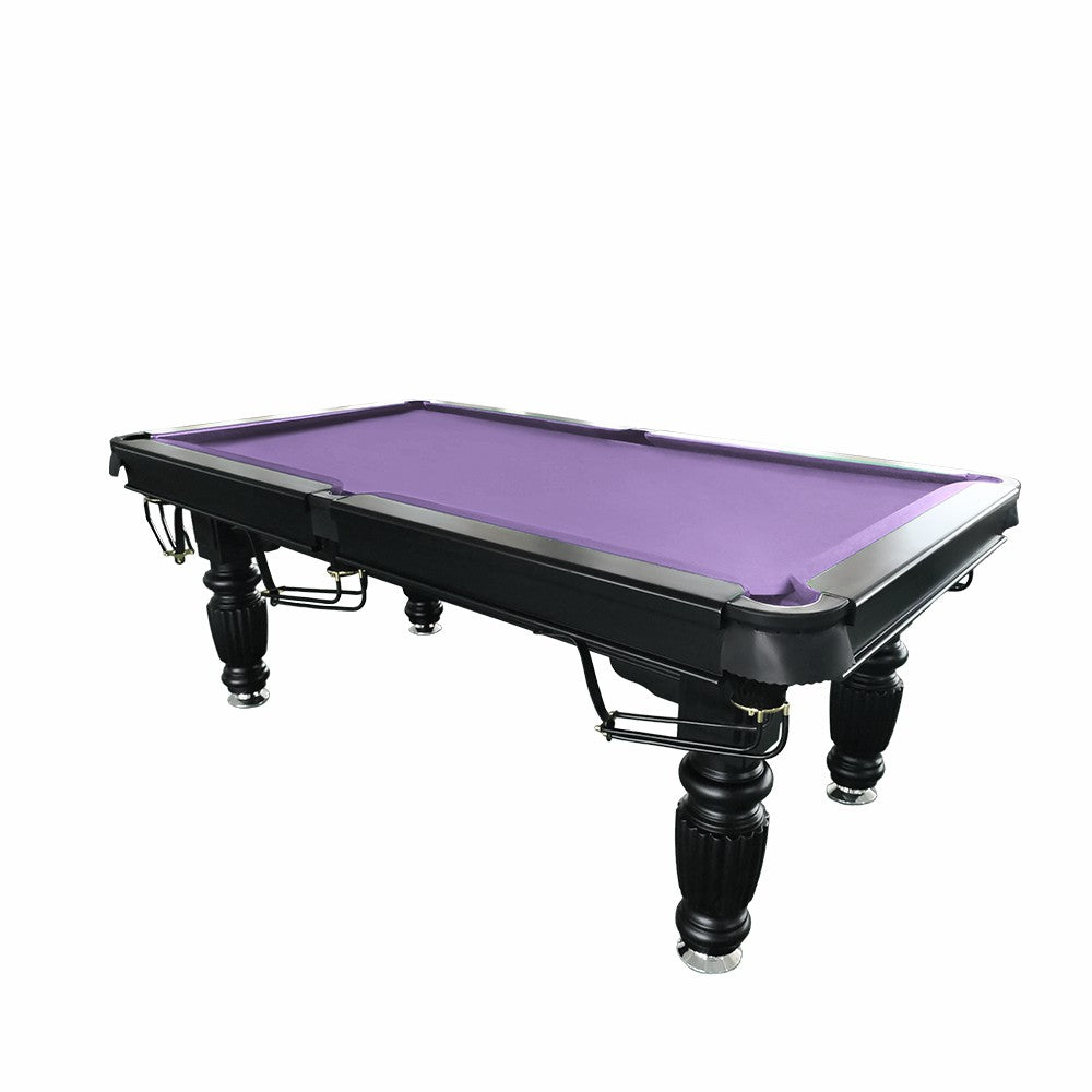 QUESLA 8FT Pool Table 2025 Model - Classic Slate Design Upgraded with Reinforced Legs & Pro Ball Nets - Professional Billiard Table, Solid Timber Black Frame