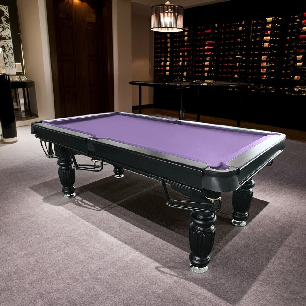 QUESLA 7FT Pool Table 2025 Model - Classic Slate Design Upgraded with Reinforced Legs & Pro Ball Nets - Professional Billiard Table, Solid Timber Black Frame