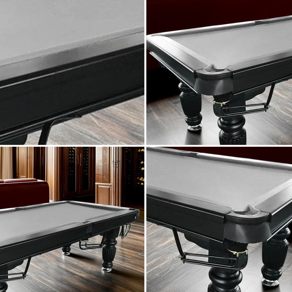 QUESLA 7FT Pool Table 2025 Model - Classic Slate Design Upgraded with Reinforced Legs & Pro Ball Nets - Professional Billiard Table, Solid Timber Black Frame