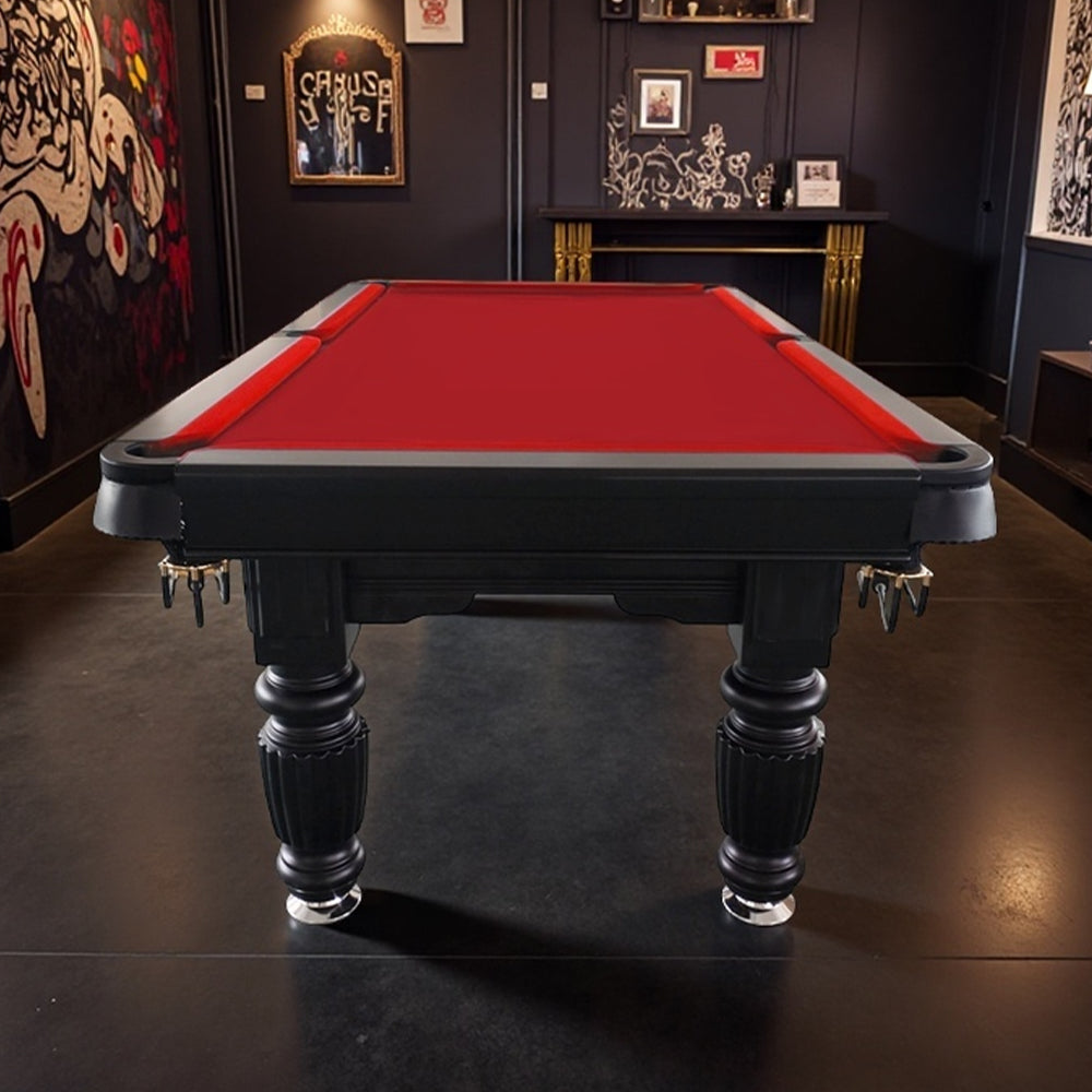 QUESLA 7FT Pool Table 2025 Model - Classic Slate Design Upgraded with Reinforced Legs & Pro Ball Nets - Professional Billiard Table, Solid Timber Black Frame
