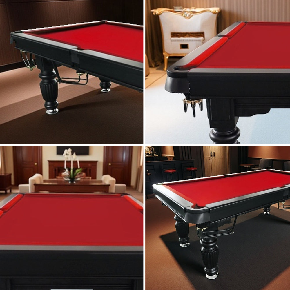 QUESLA 7FT Pool Table 2025 Model - Classic Slate Design Upgraded with Reinforced Legs & Pro Ball Nets - Professional Billiard Table, Solid Timber Black Frame