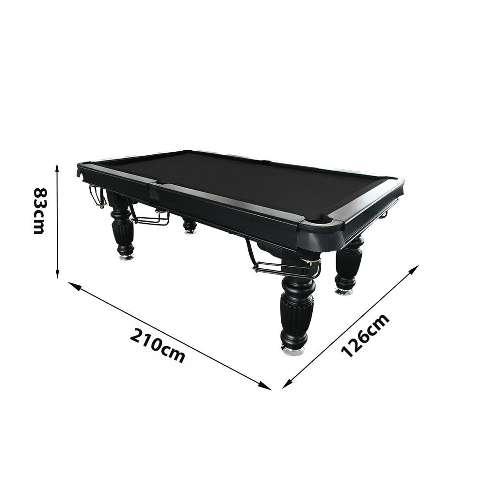 QUESLA 7FT Pool Table 2025 Model - Classic Slate Design Upgraded with Reinforced Legs & Pro Ball Nets - Professional Billiard Table, Solid Timber Black Frame