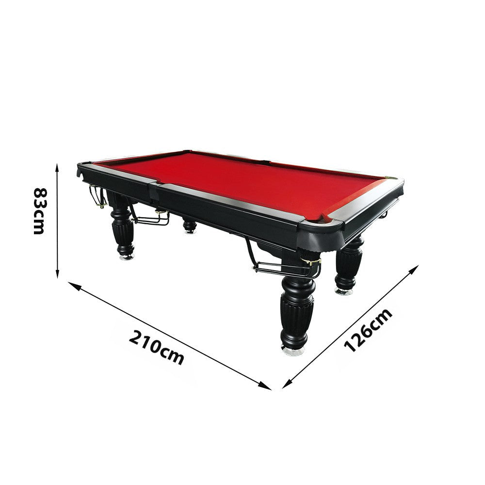 QUESLA 7FT Pool Table 2025 Model - Classic Slate Design Upgraded with Reinforced Legs & Pro Ball Nets - Professional Billiard Table, Solid Timber Black Frame