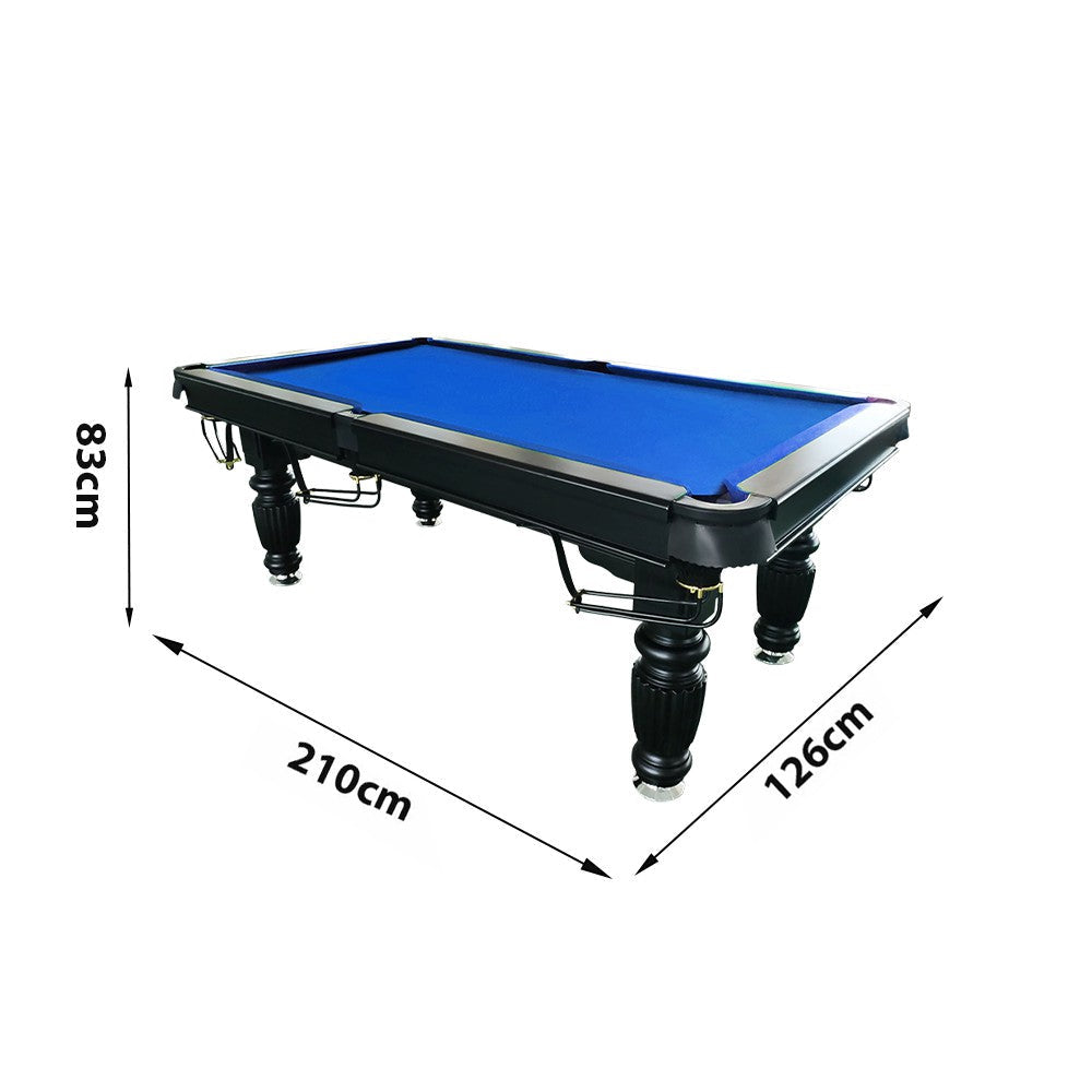 QUESLA 7FT Pool Table 2025 Model - Classic Slate Design Upgraded with Reinforced Legs & Pro Ball Nets - Professional Billiard Table, Solid Timber Black Frame