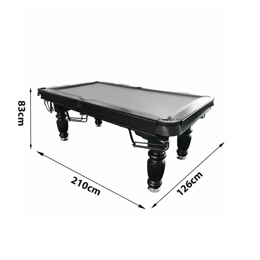 QUESLA 7FT Pool Table 2025 Model - Classic Slate Design Upgraded with Reinforced Legs & Pro Ball Nets - Professional Billiard Table, Solid Timber Black Frame