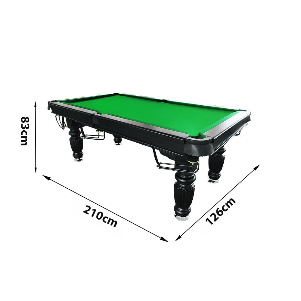 QUESLA 7FT Pool Table 2025 Model - Classic Slate Design Upgraded with Reinforced Legs & Pro Ball Nets - Professional Billiard Table, Solid Timber Black Frame