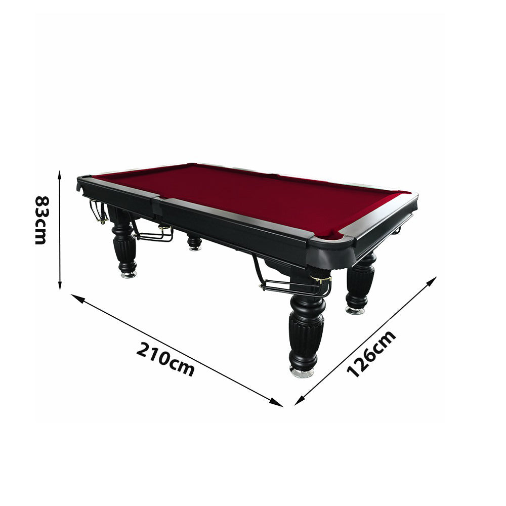 QUESLA 7FT Pool Table 2025 Model - Classic Slate Design Upgraded with Reinforced Legs & Pro Ball Nets - Professional Billiard Table, Solid Timber Black Frame