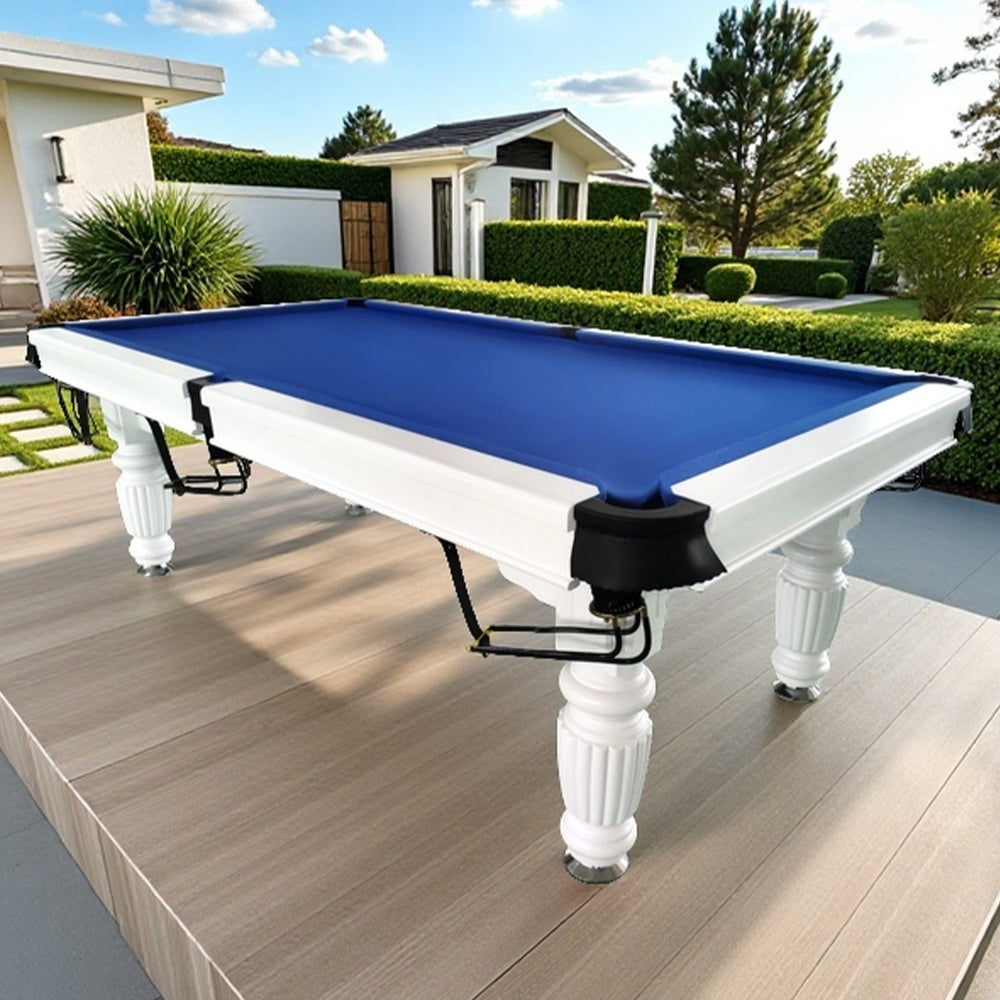 QUESLA 7FT Pool Table 2025 Model - Classic Slate Design Upgraded with Reinforced Legs & Pro Ball Nets - Professional Billiard Table, Solid Timber White Frame