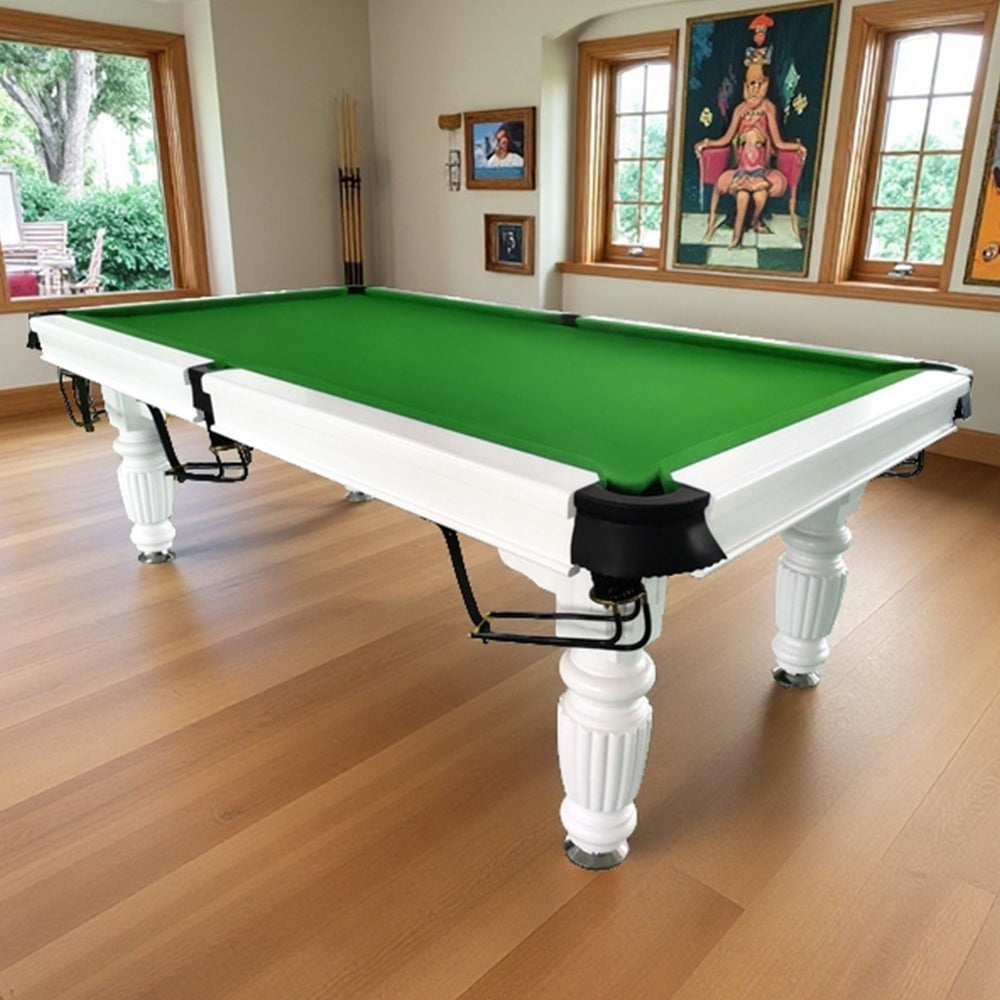 QUESLA 7FT Pool Table 2025 Model - Classic Slate Design Upgraded with Reinforced Legs & Pro Ball Nets - Professional Billiard Table, Solid Timber White Frame