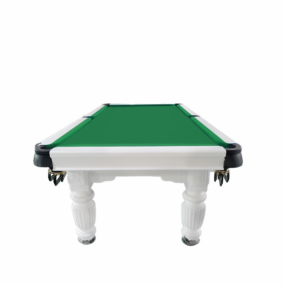 QUESLA 8FT Pool Table 2025 Model - Classic Slate Design Upgraded with Reinforced Legs & Pro Ball Nets - Professional Billiard Table, Solid Timber White Frame