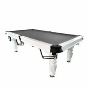 QUESLA 8FT Pool Table 2025 Model - Classic Slate Design Upgraded with Reinforced Legs & Pro Ball Nets - Professional Billiard Table, Solid Timber White Frame
