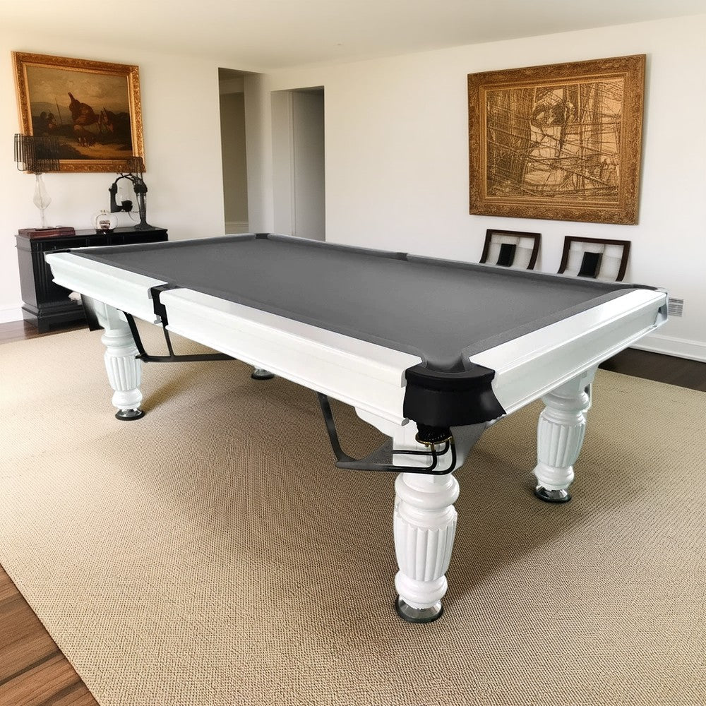 QUESLA 7FT Pool Table 2025 Model - Classic Slate Design Upgraded with Reinforced Legs & Pro Ball Nets - Professional Billiard Table, Solid Timber White Frame