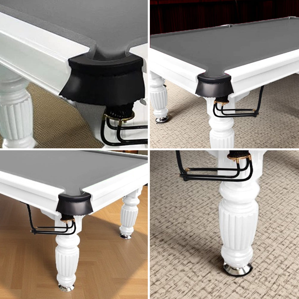 QUESLA 8FT Pool Table 2025 Model - Classic Slate Design Upgraded with Reinforced Legs & Pro Ball Nets - Professional Billiard Table, Solid Timber White Frame