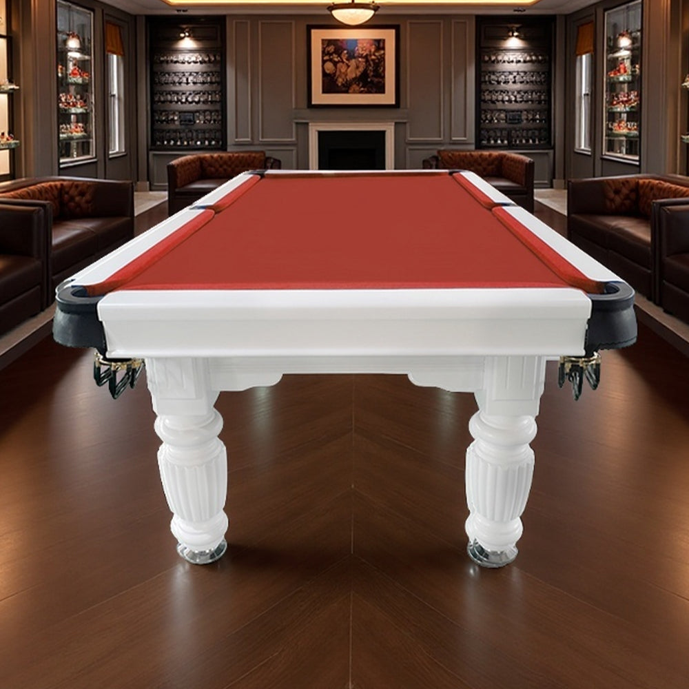 QUESLA 7FT Pool Table 2025 Model - Classic Slate Design Upgraded with Reinforced Legs & Pro Ball Nets - Professional Billiard Table, Solid Timber White Frame