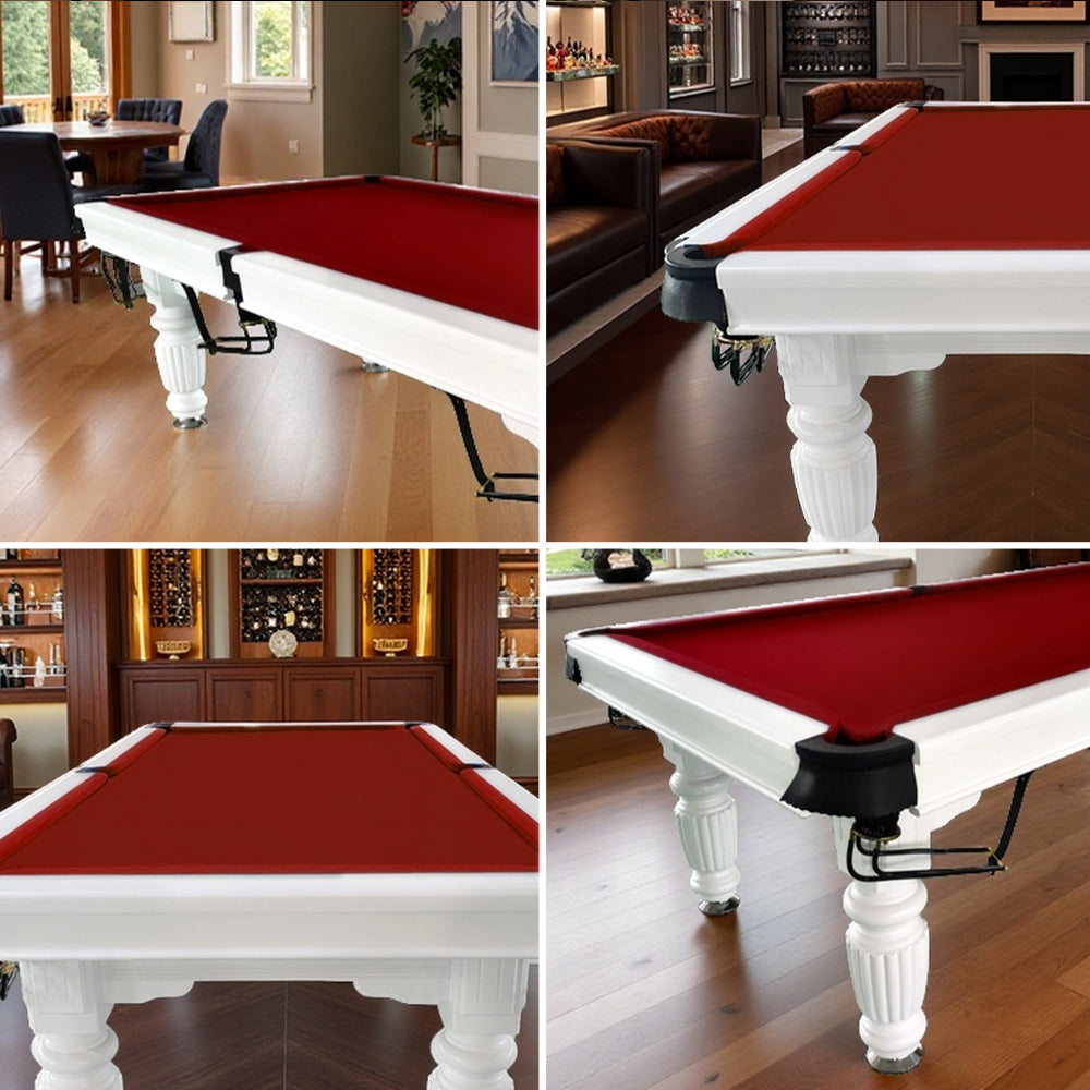 QUESLA 7FT Pool Table 2025 Model - Classic Slate Design Upgraded with Reinforced Legs & Pro Ball Nets - Professional Billiard Table, Solid Timber White Frame