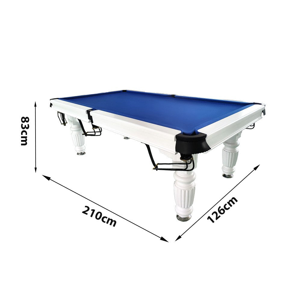 QUESLA 7FT Pool Table 2025 Model - Classic Slate Design Upgraded with Reinforced Legs & Pro Ball Nets - Professional Billiard Table, Solid Timber White Frame