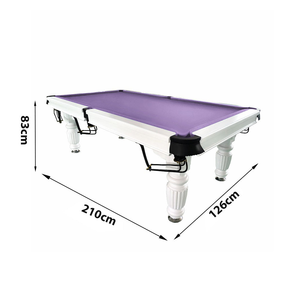 QUESLA 7FT Pool Table 2025 Model - Classic Slate Design Upgraded with Reinforced Legs & Pro Ball Nets - Professional Billiard Table, Solid Timber White Frame