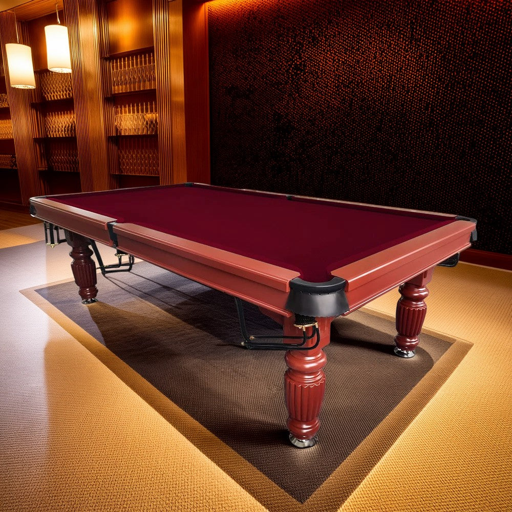 QUESLA 8FT Pool Table 2025 Model - Classic Slate Design Upgraded with Reinforced Legs & Pro Ball Nets - Professional Billiard Table, Solid Timber Walnut Frame