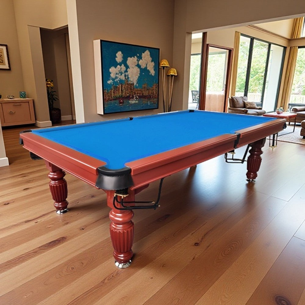 QUESLA 8FT Pool Table 2025 Model - Classic Slate Design Upgraded with Reinforced Legs & Pro Ball Nets - Professional Billiard Table, Solid Timber Walnut Frame