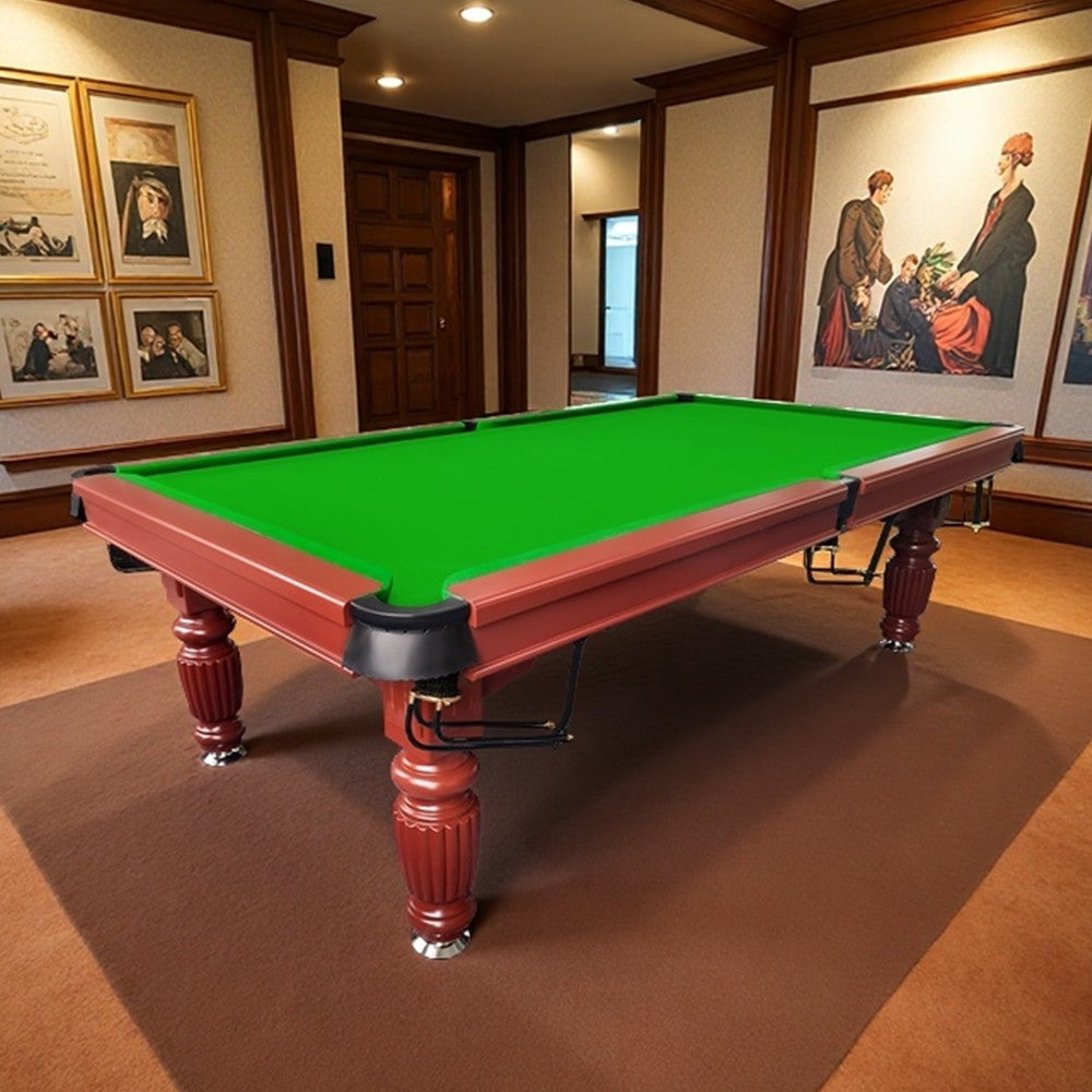 QUESLA 8FT Pool Table 2025 Model - Classic Slate Design Upgraded with Reinforced Legs & Pro Ball Nets - Professional Billiard Table, Solid Timber Walnut Frame