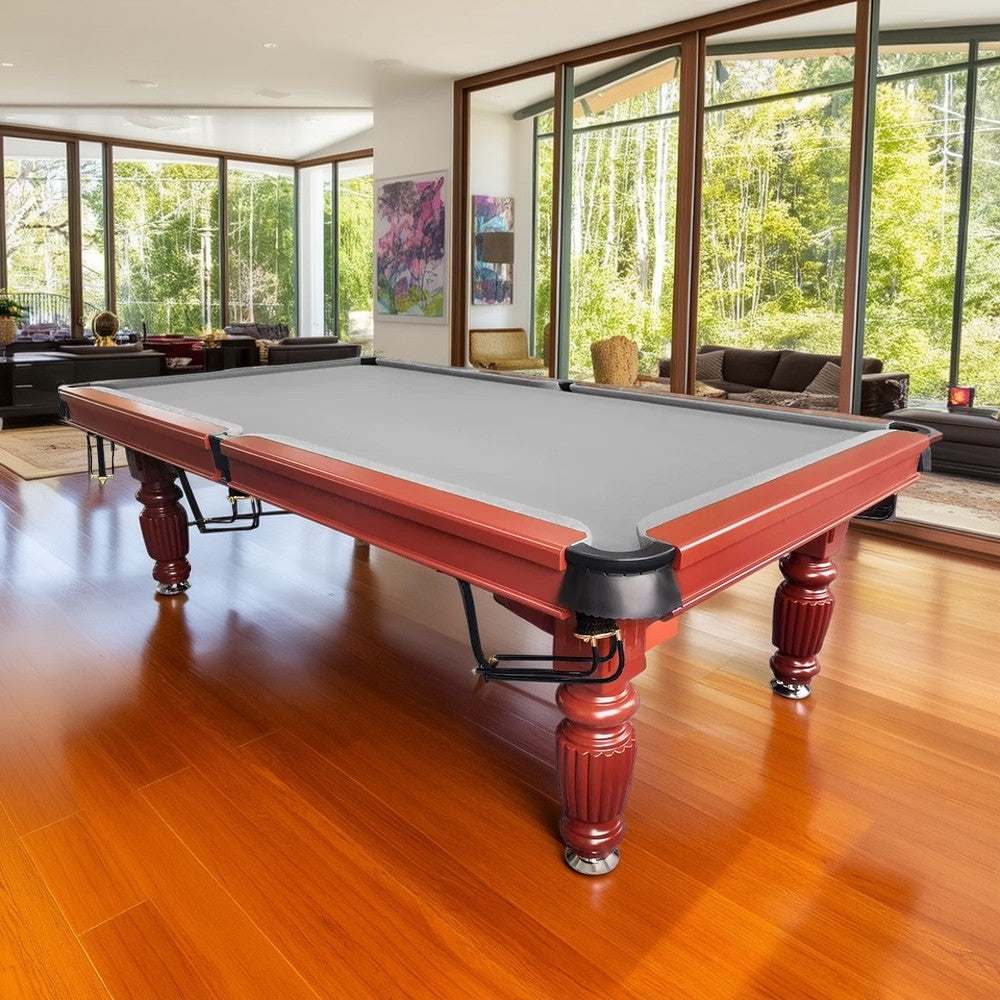QUESLA 8FT Pool Table 2025 Model - Classic Slate Design Upgraded with Reinforced Legs & Pro Ball Nets - Professional Billiard Table, Solid Timber Walnut Frame