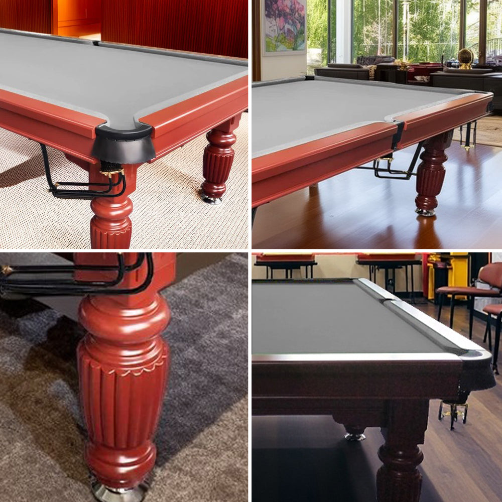 QUESLA 8FT Pool Table 2025 Model - Classic Slate Design Upgraded with Reinforced Legs & Pro Ball Nets - Professional Billiard Table, Solid Timber Walnut Frame
