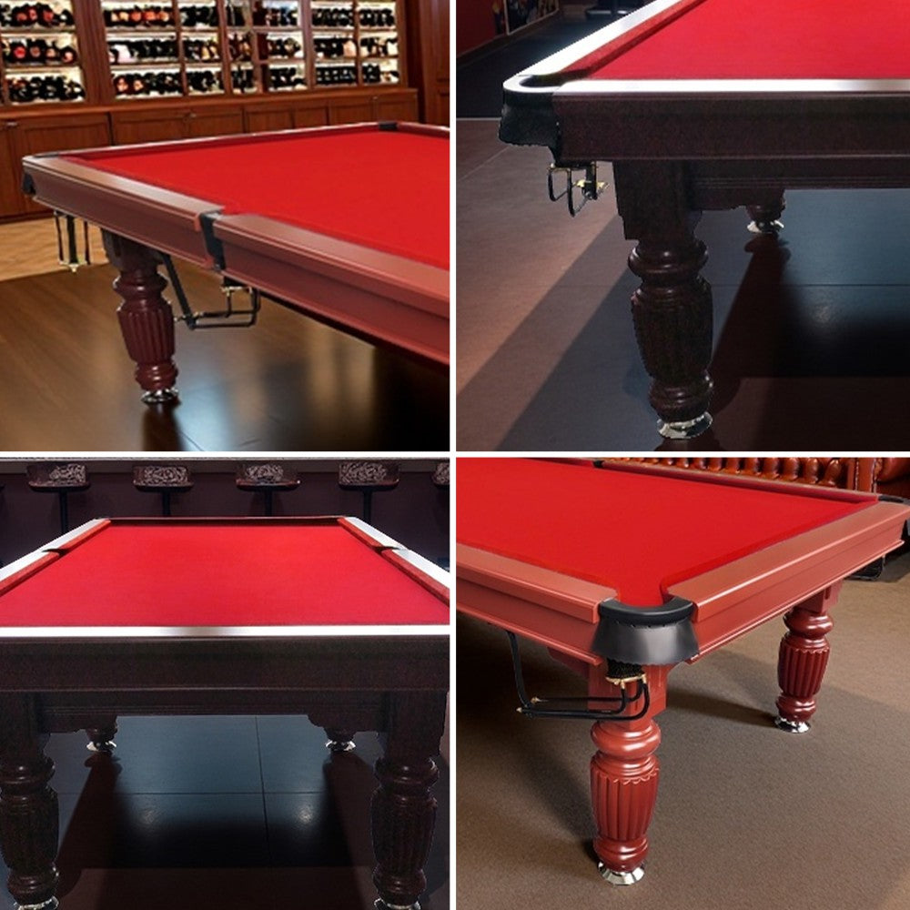 QUESLA 8FT Pool Table 2025 Model - Classic Slate Design Upgraded with Reinforced Legs & Pro Ball Nets - Professional Billiard Table, Solid Timber Walnut Frame