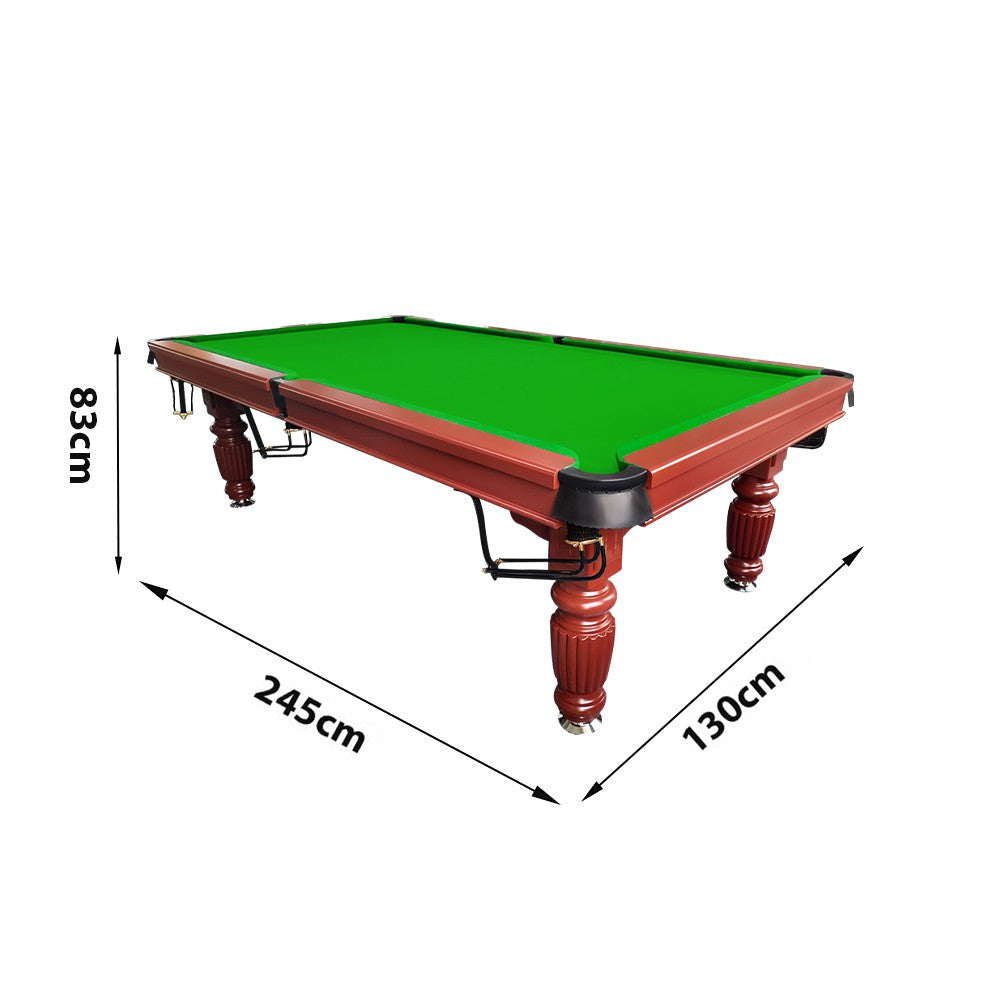 QUESLA 8FT Pool Table 2025 Model - Classic Slate Design Upgraded with Reinforced Legs & Pro Ball Nets - Professional Billiard Table, Solid Timber Walnut Frame