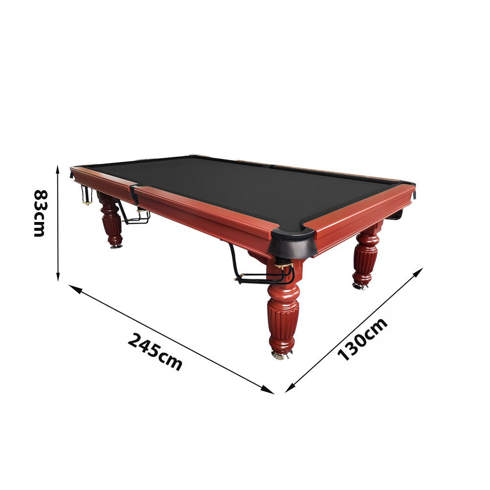 QUESLA 8FT Pool Table 2025 Model - Classic Slate Design Upgraded with Reinforced Legs & Pro Ball Nets - Professional Billiard Table, Solid Timber Walnut Frame