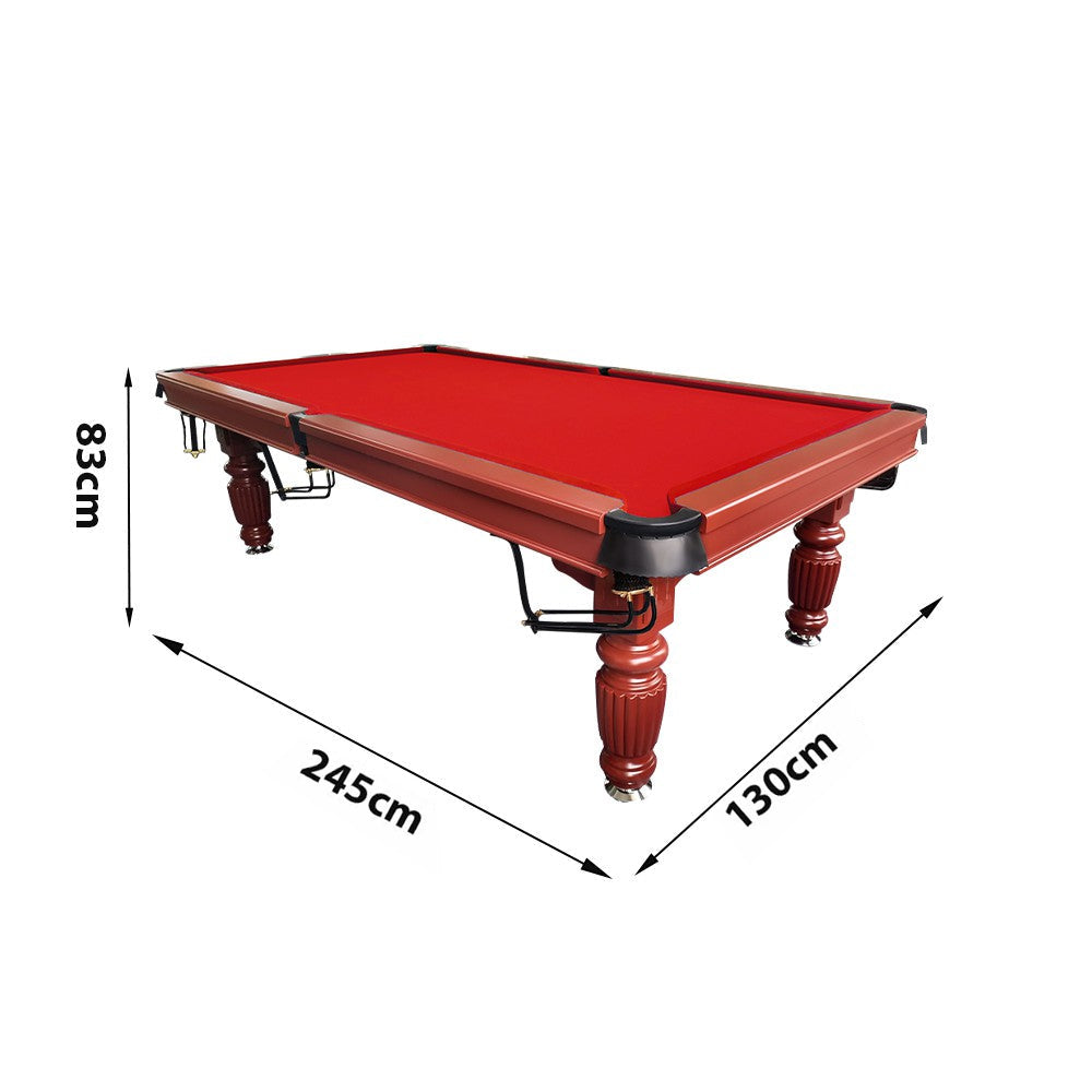 QUESLA 8FT Pool Table 2025 Model - Classic Slate Design Upgraded with Reinforced Legs & Pro Ball Nets - Professional Billiard Table, Solid Timber Walnut Frame
