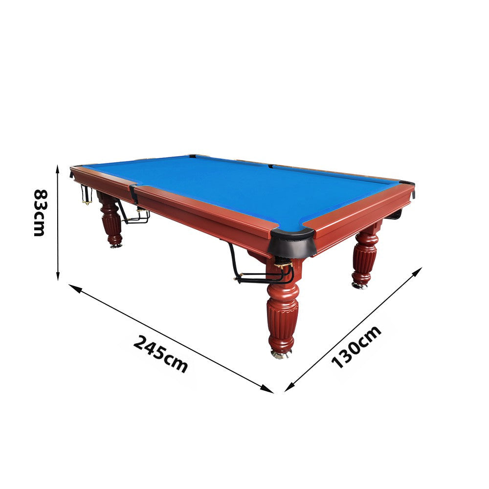 QUESLA 8FT Pool Table 2025 Model - Classic Slate Design Upgraded with Reinforced Legs & Pro Ball Nets - Professional Billiard Table, Solid Timber Walnut Frame