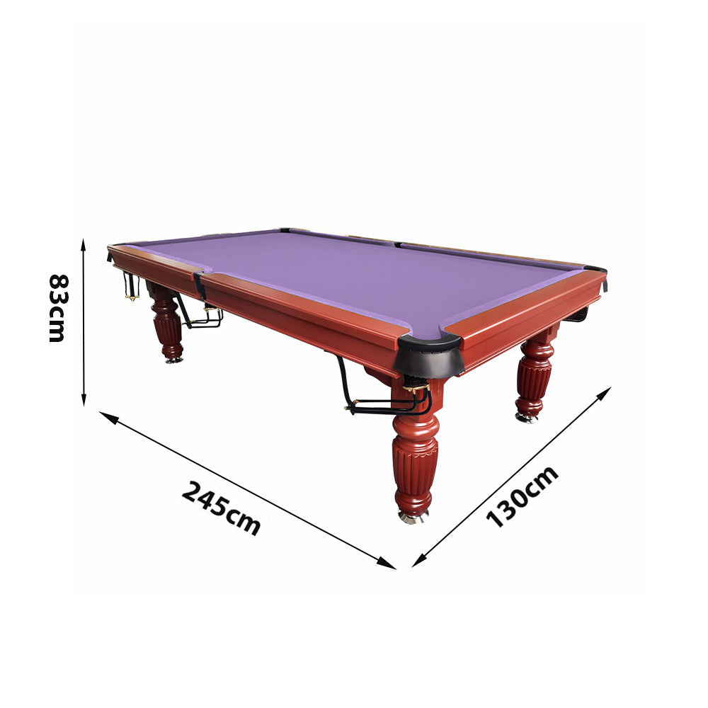 QUESLA 8FT Pool Table 2025 Model - Classic Slate Design Upgraded with Reinforced Legs & Pro Ball Nets - Professional Billiard Table, Solid Timber Walnut Frame