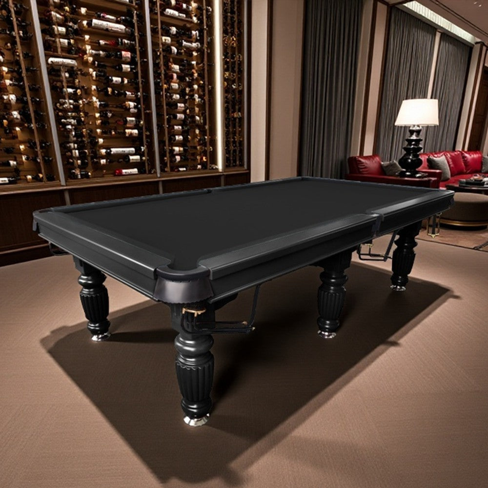 QUESLA 9FT Pool Table 2025 Model - Classic Slate Design Upgraded with Reinforced Legs & Pro Ball Nets - Professional Billiard Table, Solid Timber Black Frame