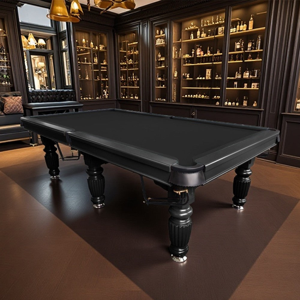 QUESLA 9FT Pool Table 2025 Model - Classic Slate Design Upgraded with Reinforced Legs & Pro Ball Nets - Professional Billiard Table, Solid Timber Black Frame