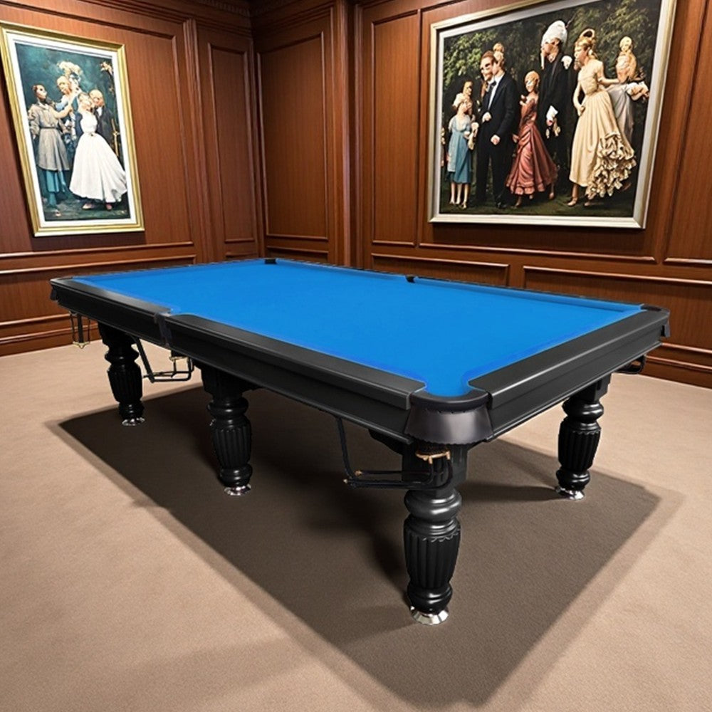 QUESLA 9FT Pool Table 2025 Model - Classic Slate Design Upgraded with Reinforced Legs & Pro Ball Nets - Professional Billiard Table, Solid Timber Black Frame