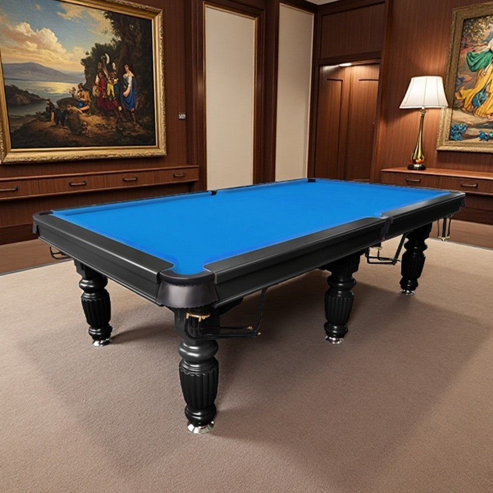 QUESLA 9FT Pool Table 2025 Model - Classic Slate Design Upgraded with Reinforced Legs & Pro Ball Nets - Professional Billiard Table, Solid Timber Black Frame