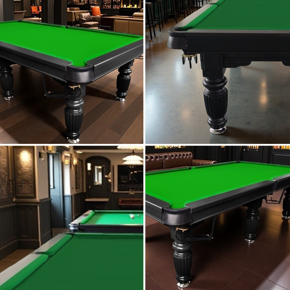 QUESLA 9FT Pool Table 2025 Model - Classic Slate Design Upgraded with Reinforced Legs & Pro Ball Nets - Professional Billiard Table, Solid Timber Black Frame